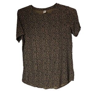 Old Navy Women’s Leopard Print Top Crew Neck Small